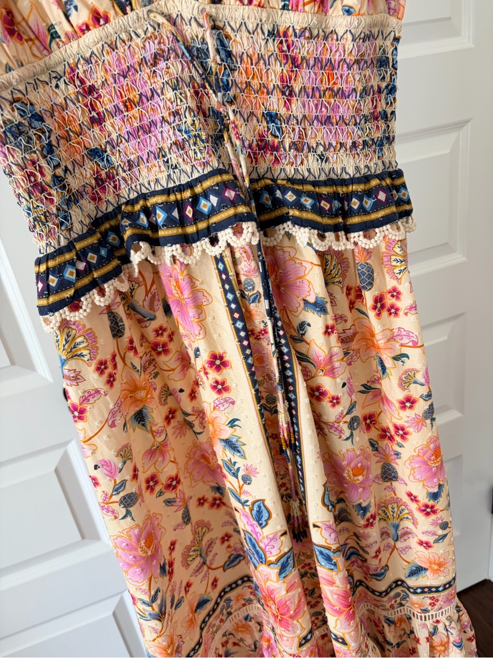 Farm Rio Floral Tiered Maxi Dress with Smocked Waist - Picture 6 of 6